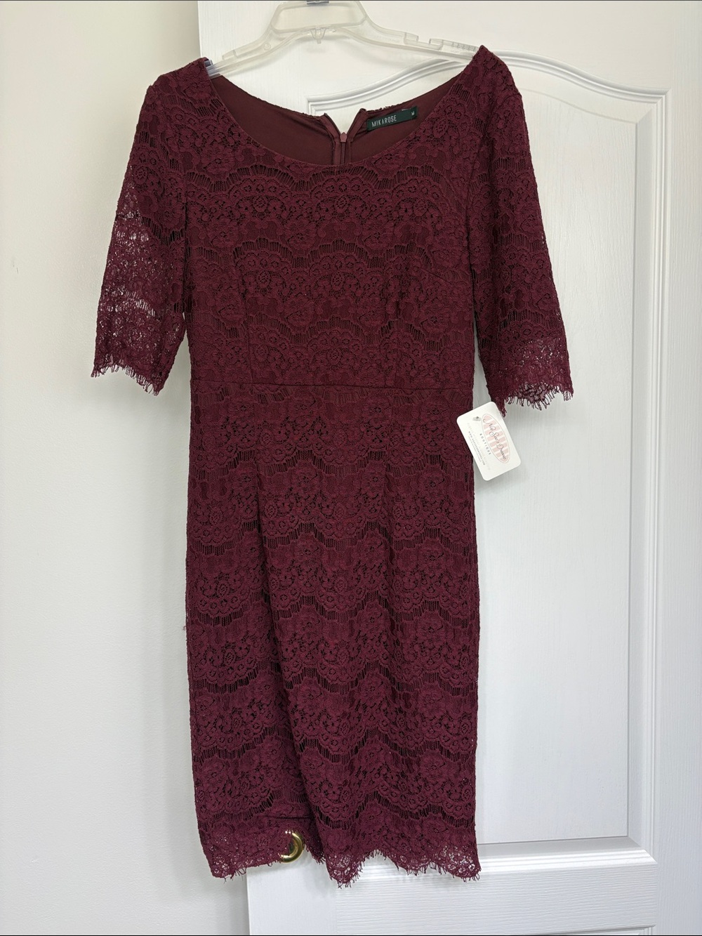 Mikarose Wine Lace Midi Dress